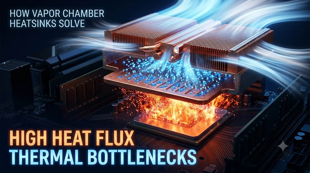 Comprehensive Engineering Guide:How Vapor Chamber Heatsinks Solve High Heat Flux Thermal Bottlenecks